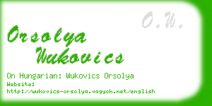 orsolya wukovics business card